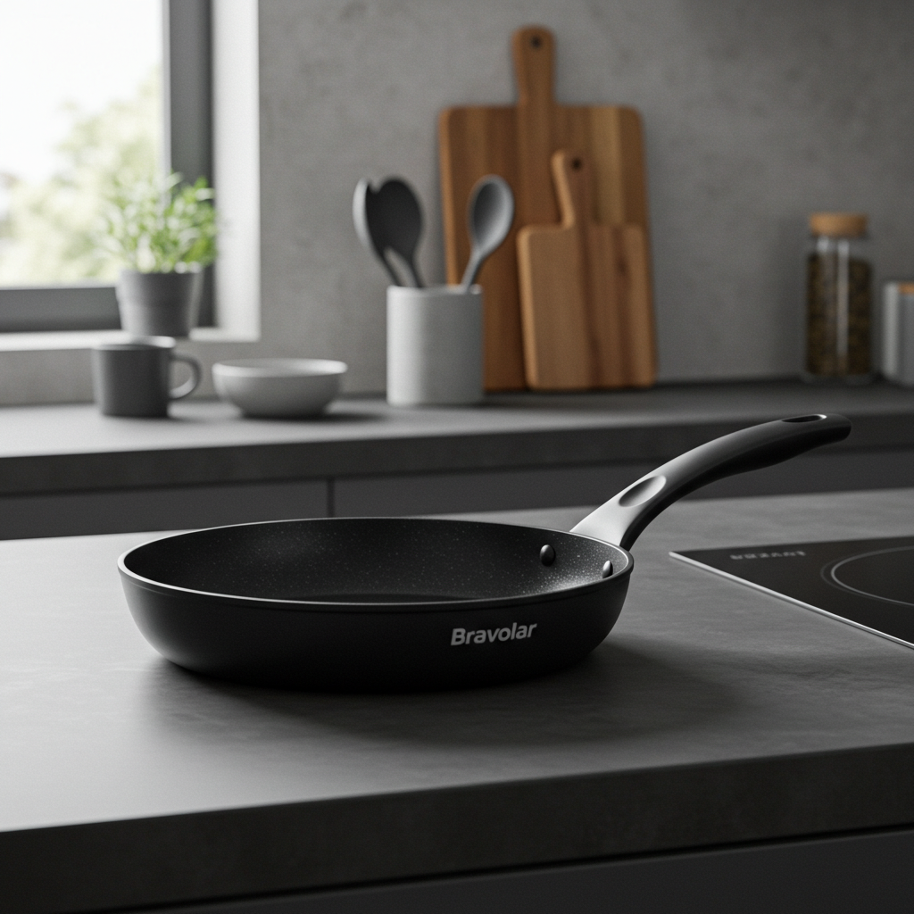 Frigideira Antiaderente Bravolar 24cm – Design Moderno e Cozinha Sem Grudar